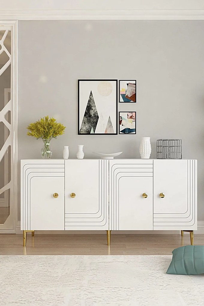 Lessi komód, fehér, 150 cm