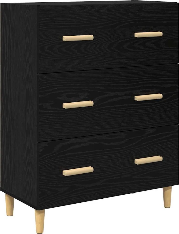 vidaXL Széf Fekete tölgy 69,5 x 34 x 90 cm Faanyag