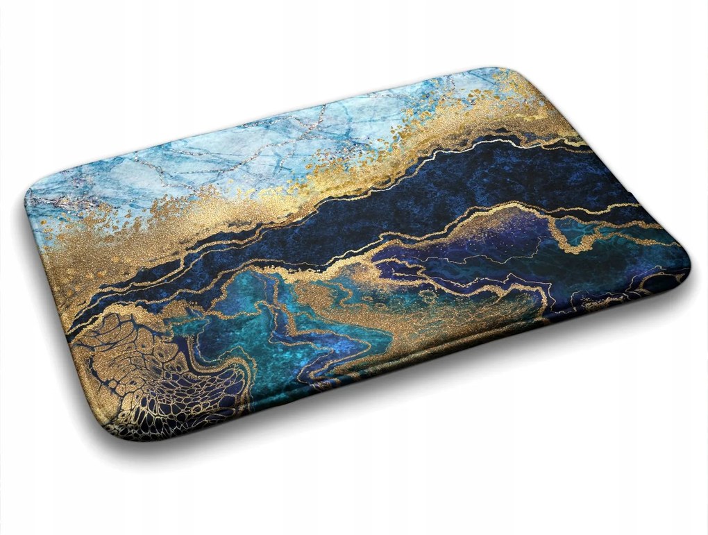 Divatos fürdőszobaszőnyeg Kék márvány 90x60 cm