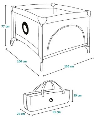 Lionelo - Játékkarám MILLE szürke-zöld