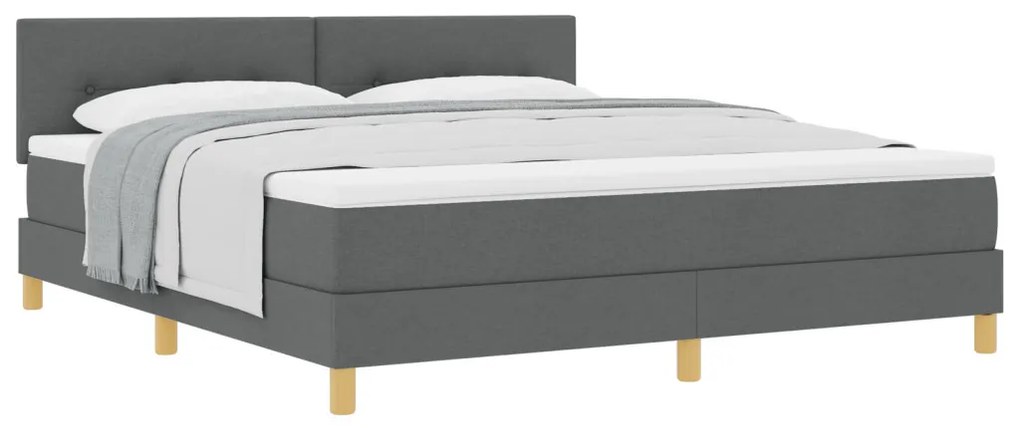 Box Spring Ágy Matrac Sötétszürke 180x200 cm Szövet