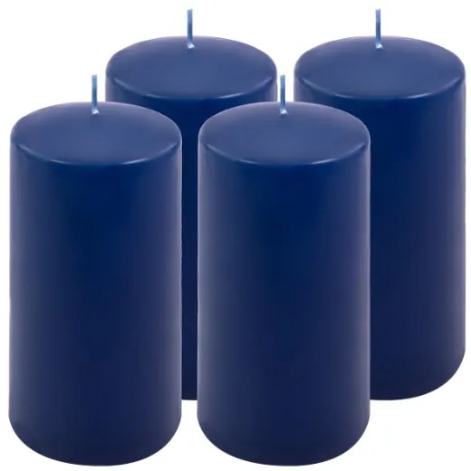 Gyertyakészlet oszlopszerű 15 cm Ø 7,5 cm 4 db kék