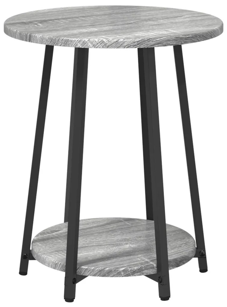 vidaXL Kisasztal készlet polcokkal 2 pcs Szürke Sonoma és Fekete