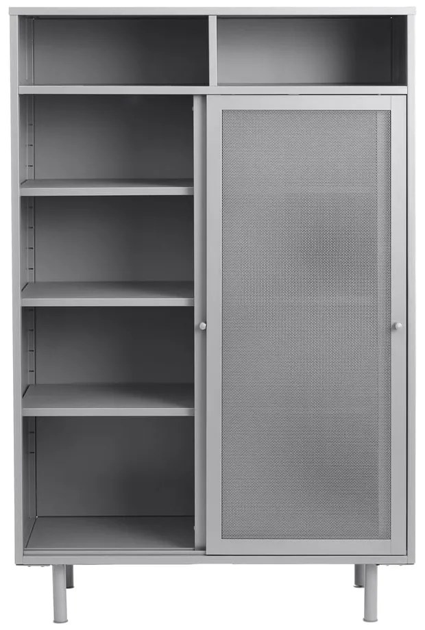 Szürke fém szekrény tolóajtóval 90x140x40 cm Veep – Unique Furniture