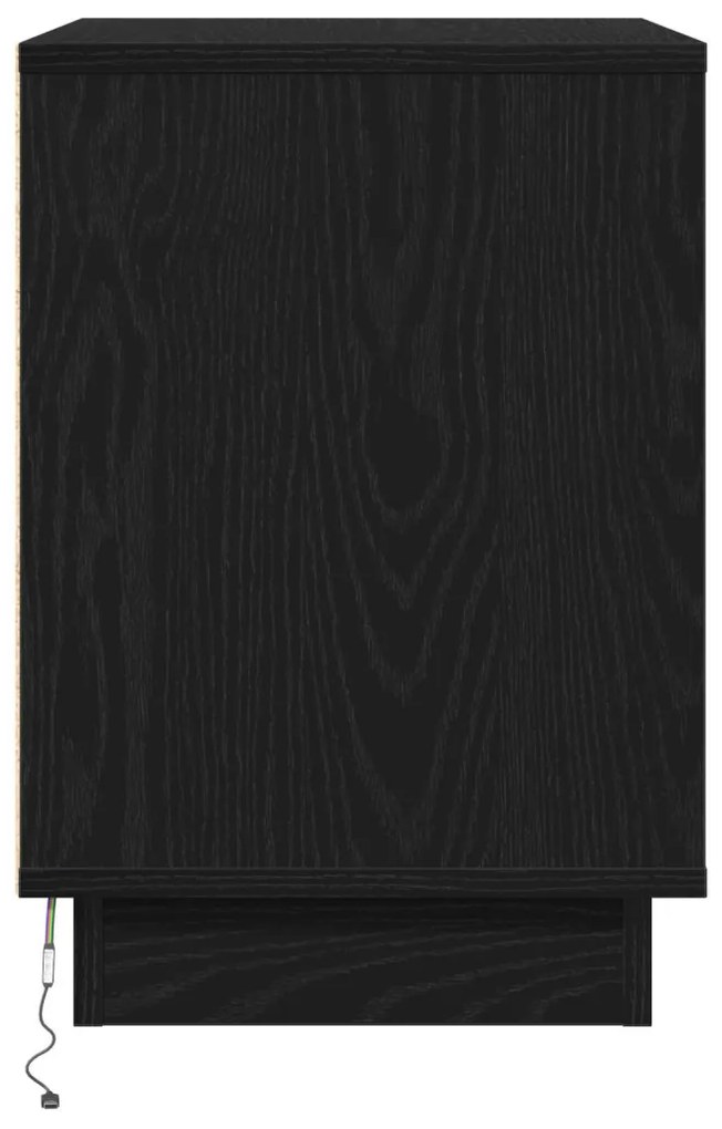 Éjjeli szekrények LED-del 2 db Fekete tölgy 50x34,5x50 cm