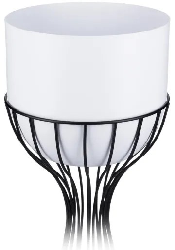 Fém virágcserép LOFT 56x20 cm fekete/fehér