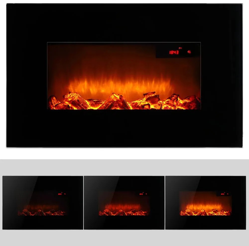 monzana® Elektromos fali kandalló - fekete