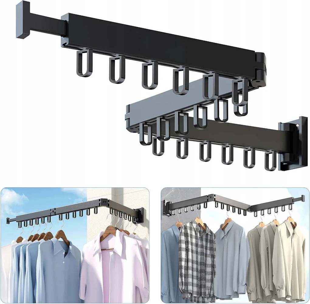 Összecsukható Fali Ruhaakasztó Akasztókkal Ruhaszárító