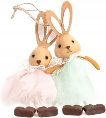 Ballerina nyuszis medál szett színes ruhákban 2 db Homla