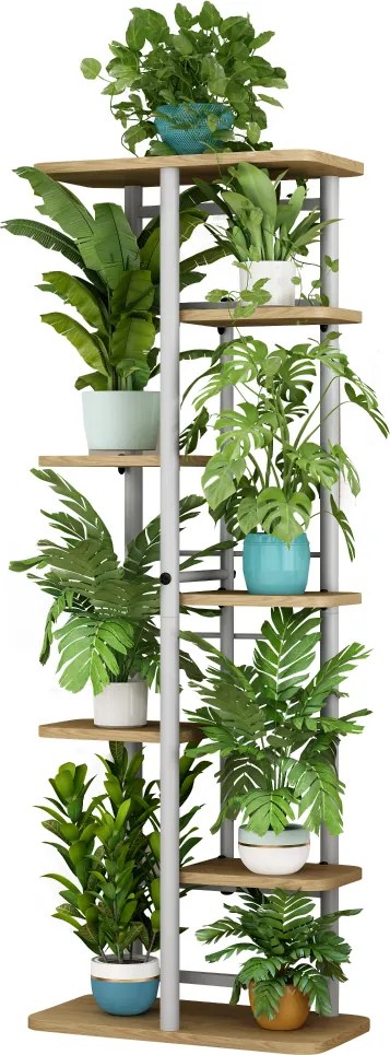 Virágállvány, fehér/sonoma tölgy, LEDOR TYP 3