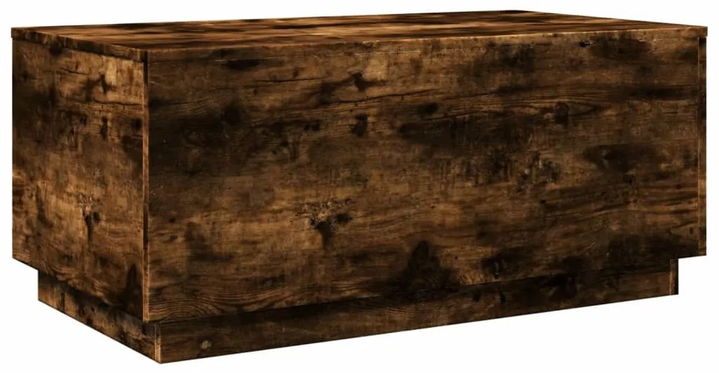 Füstös tölgy színű dohányzóasztal LED-lámpákkal 90x50x40 cm
