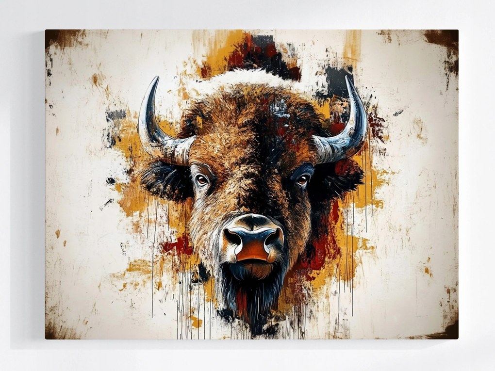 Poszter Bölény Fej Modern Design Loft 80x60