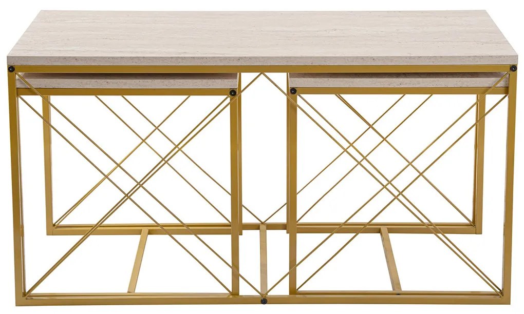 Defne Gold Travertine dohányzóasztal