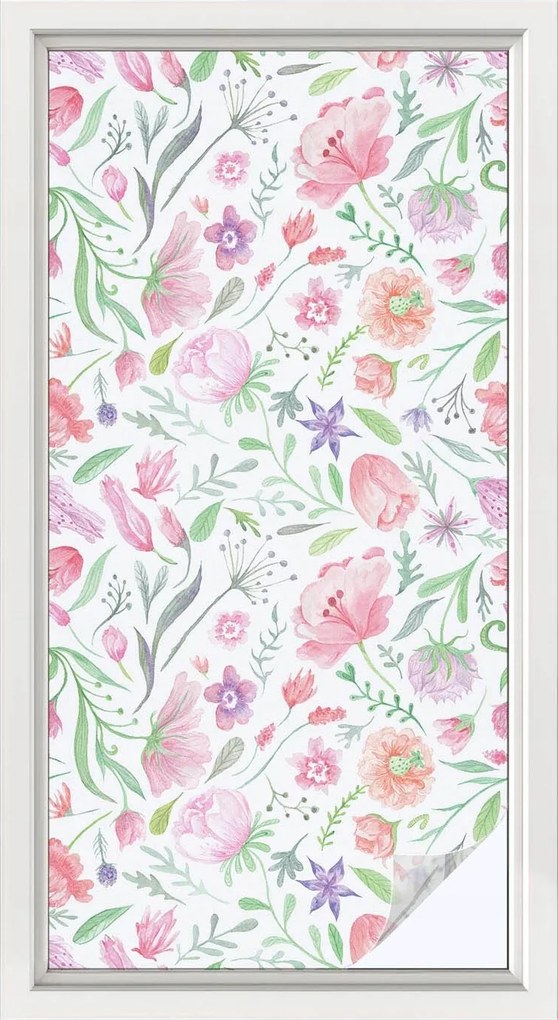 Öntapadós szélvédő furnér Adatvédelem Virágmintás 50x100