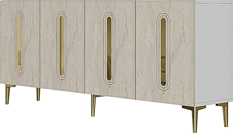 Rany 180 - White, Travertine, Gold