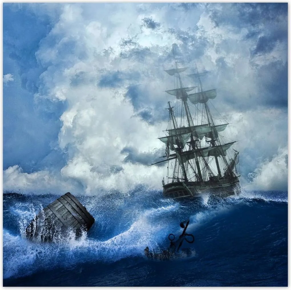 Poszterek 140x140 Vihar Tenger Hajó Tájkép