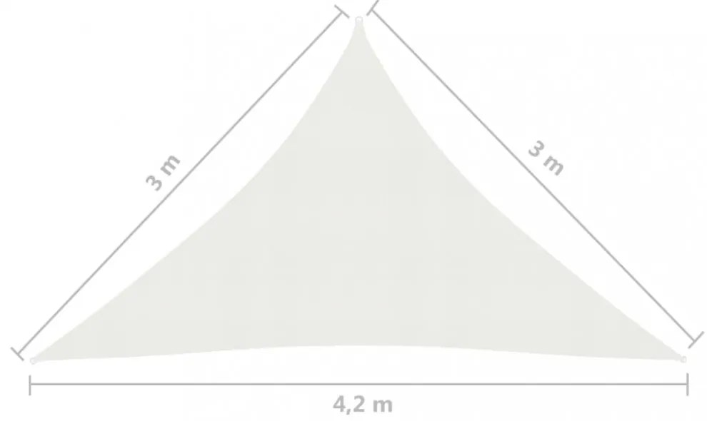 fehér HDPE napvitorla 160 g/m² 3 x 3 x 4,2 m