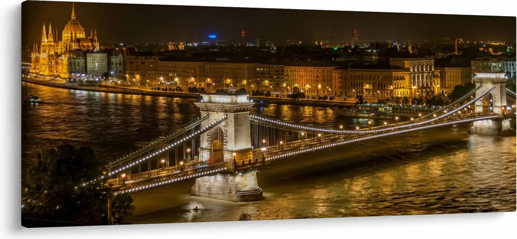 Éjszakai város képe (120x50 cm)