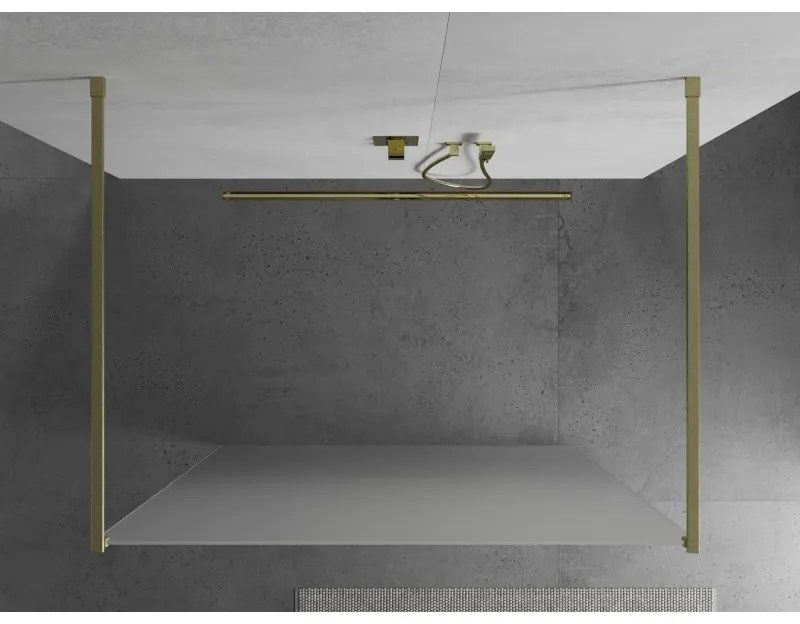 Mexen Kioto, Walk-In zuhany paraván 110 x 200 cm, 8 mm-es matt üveg, arany matt profil, 800-110-002-55-30