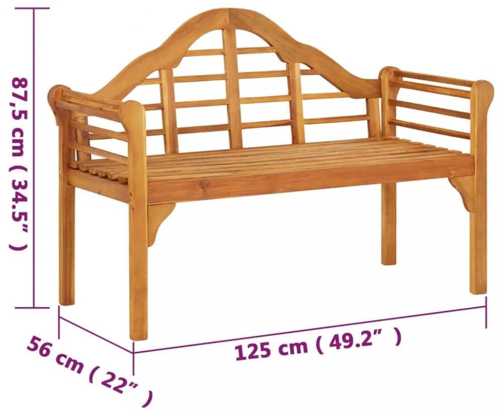 tömör akácfa kerti pad 125 cm