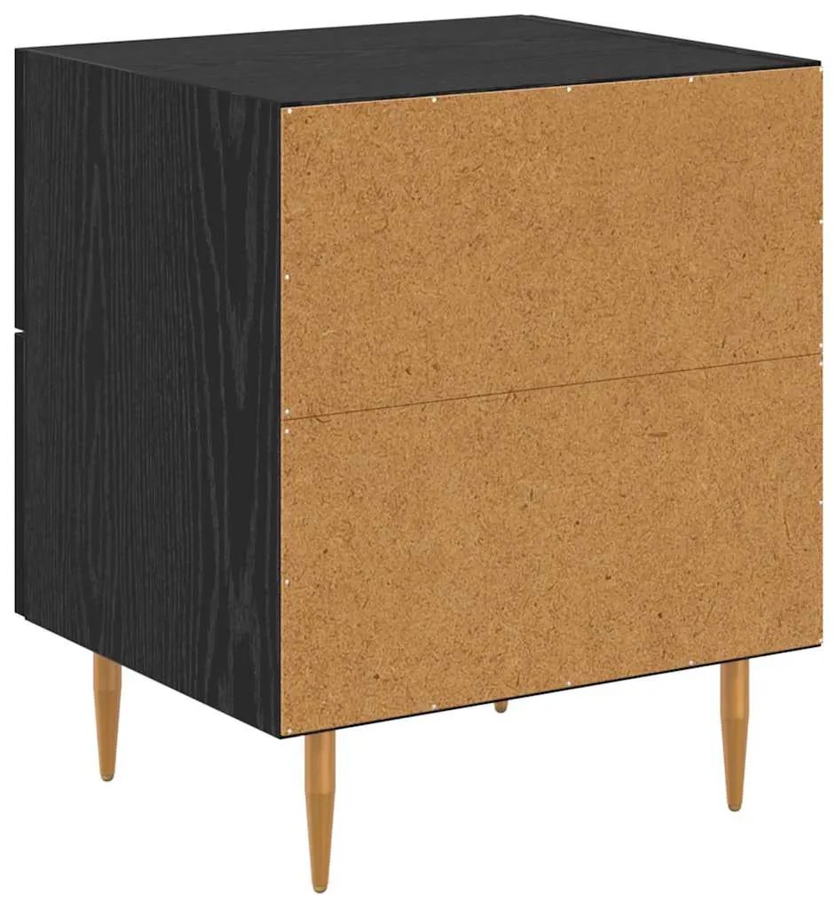 vidaXL Éjjeliszekrény 2 pcs Fekete tölgy 40 x 35 x 47,5 cm Faanyag
