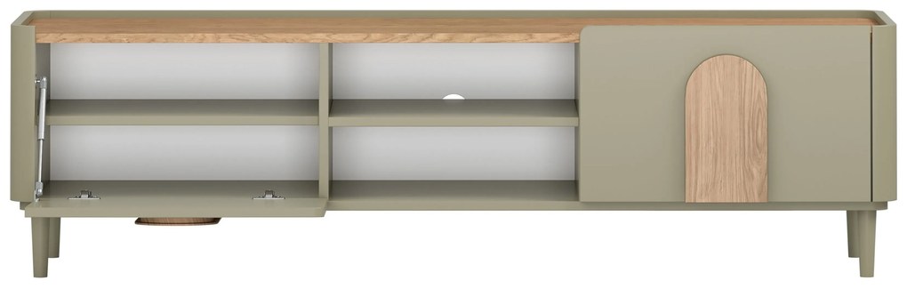 Amilio lábas TV szekrény 170 cm - eukaliptusz / baltic dune tölgy / natúr tölgy fogantyúk