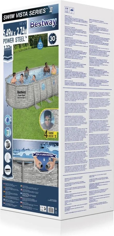 Power Steel Swim Vistar SUMATRA Ovális fémvázas medence szett ablakkal 549 x 274 x 122 cm