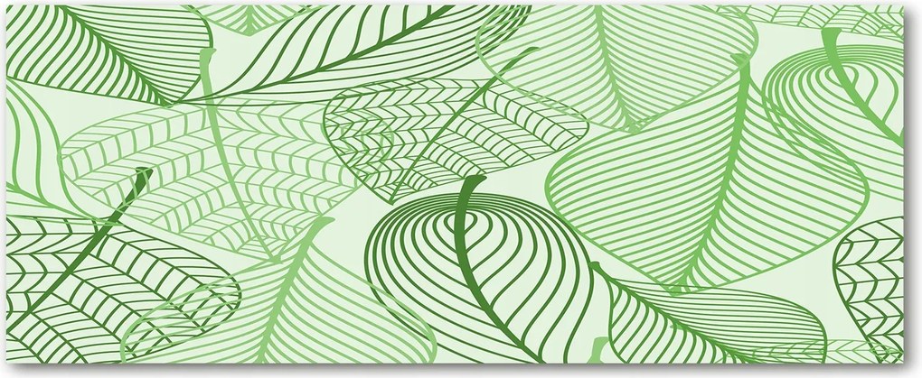 Modern üvegpanel a konyhába Levelek minta XXL