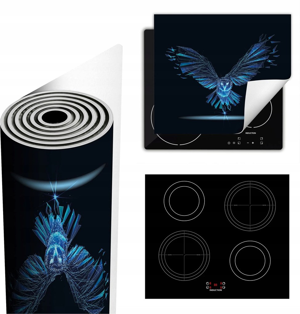 Tűzhelyvédő Szőnyeg Több Helyet Biztosít 60x52 kék madár