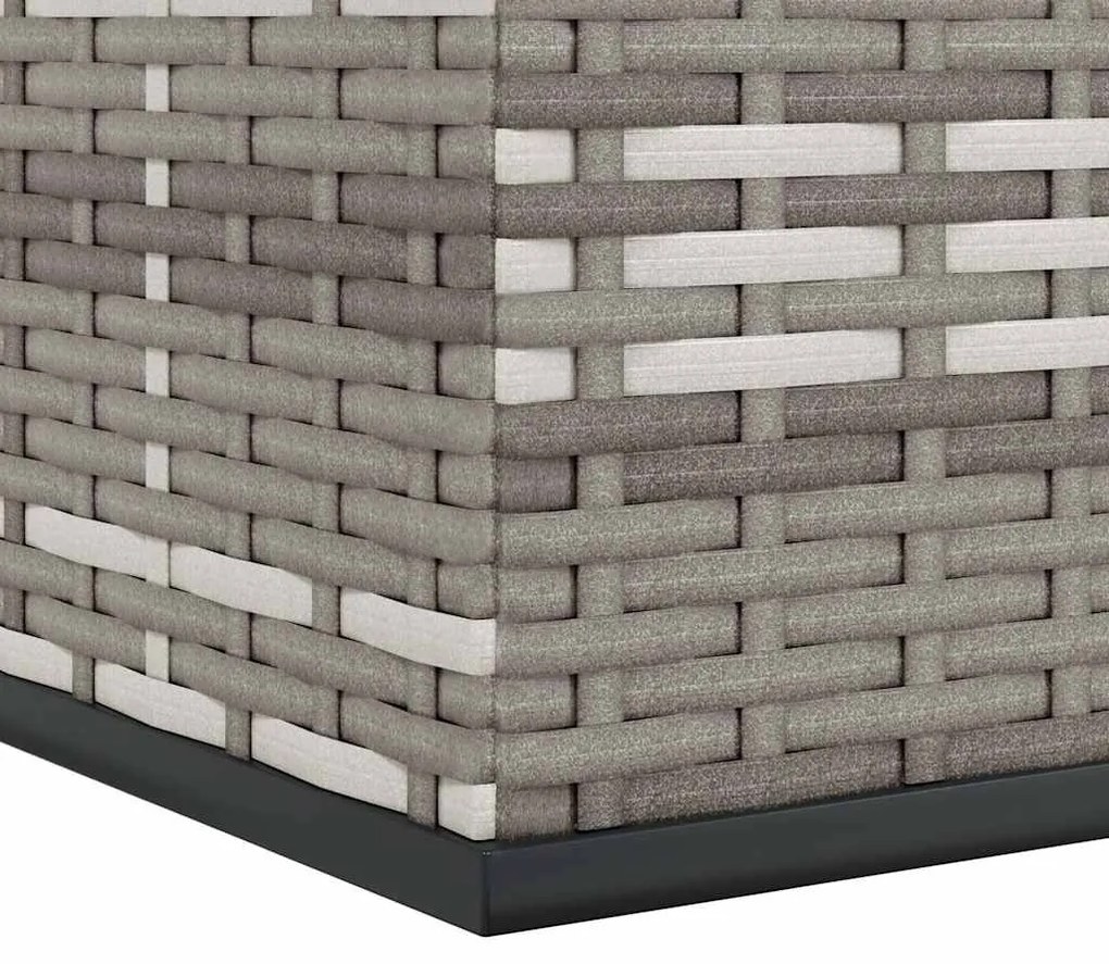 szürke polyrattan kerti párnatartó doboz 100 x 97,5 x 104 cm