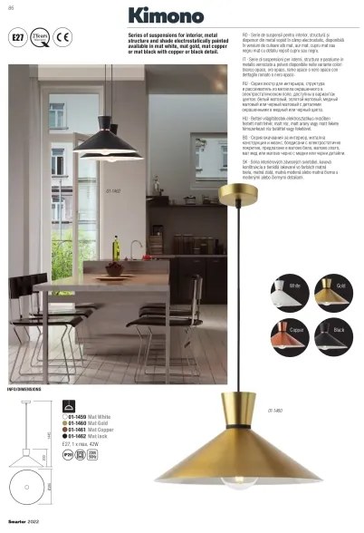 Redo 01-1462 - Csillár zsinóron KIMONO 1xE27/42W/230V átm. 39,5 cm fekete