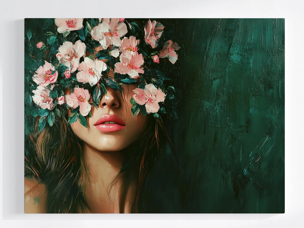 Vászonkép Canvas Portré Figura Nő Lány Virágok 80x60