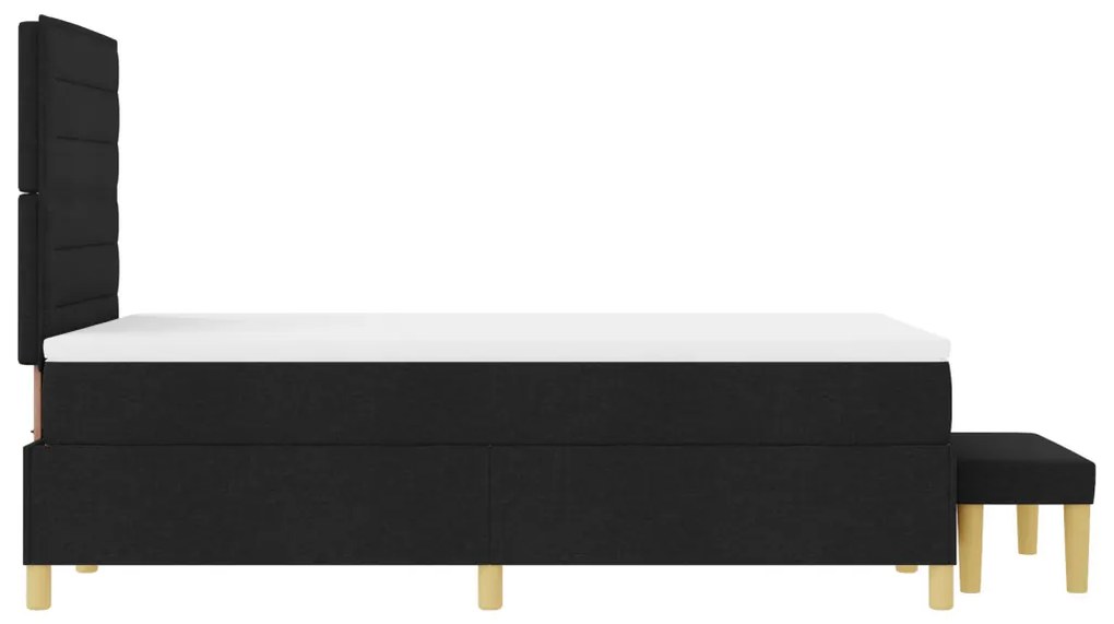 Box Spring Ágy Matraccal és Pad Black 120x190 cm Szövet