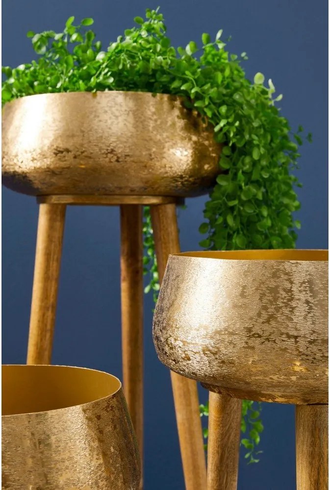 Fém kézzel készített kaspó szett 3 db-os ø 37,5 cm Varanasi – Bizzotto