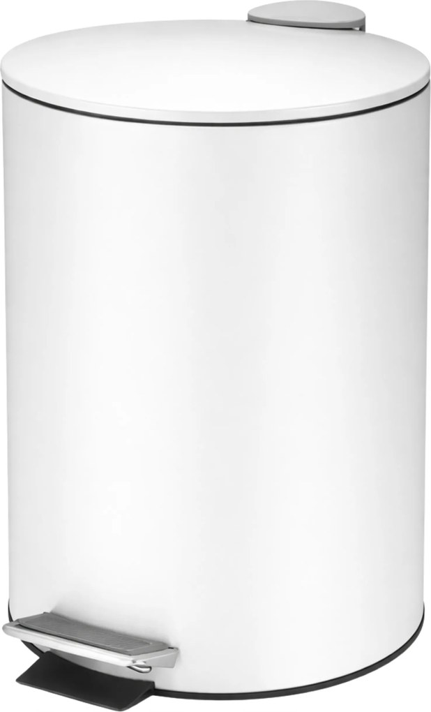 Pedálos szemeteskosár 5L Fürdőszobai Acél Fehér Mat Borg Hygiene
