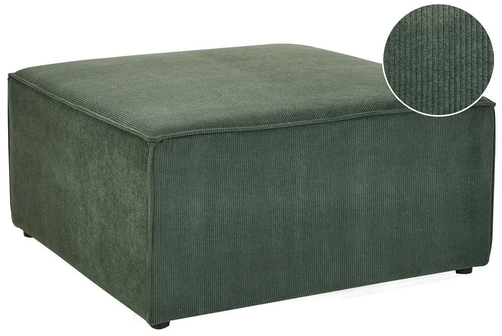 Sötétzöld kordbársony ottomán 83 x 41 cm LEMVIG Beliani