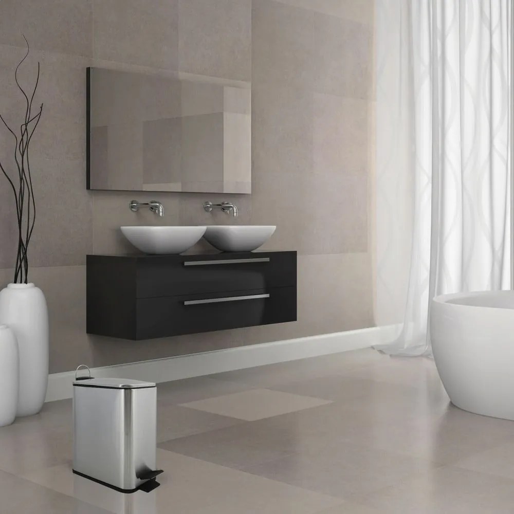 Matt ezüstszínű acél pedálos szemetes 5 l Erik – Spirella