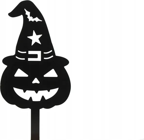 Pikk-pakk tök dekoráció fém fekete kerti dekoráció halloweenre 47 cm