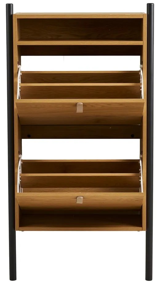 Natúr színű billenő ajtós cipőtartó tölgyfa dekorral 62x118x26 cm Barco – House Nordic