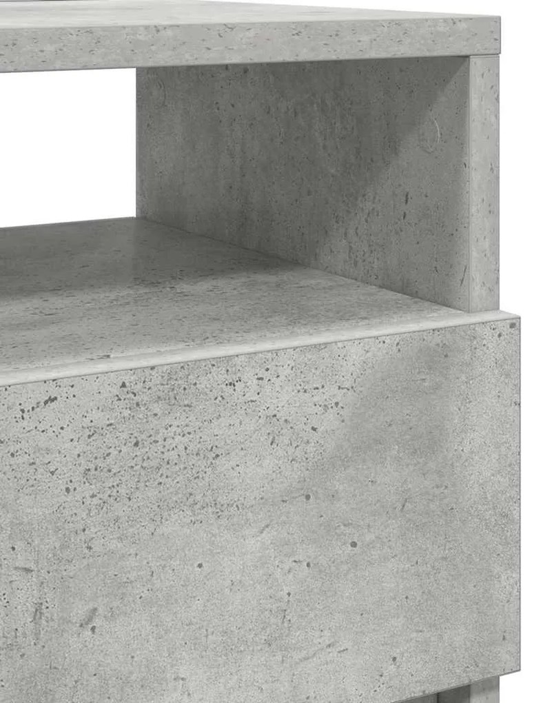 betonszürke éjjeliszekrény 2 fiókkal 40x33x60 cm