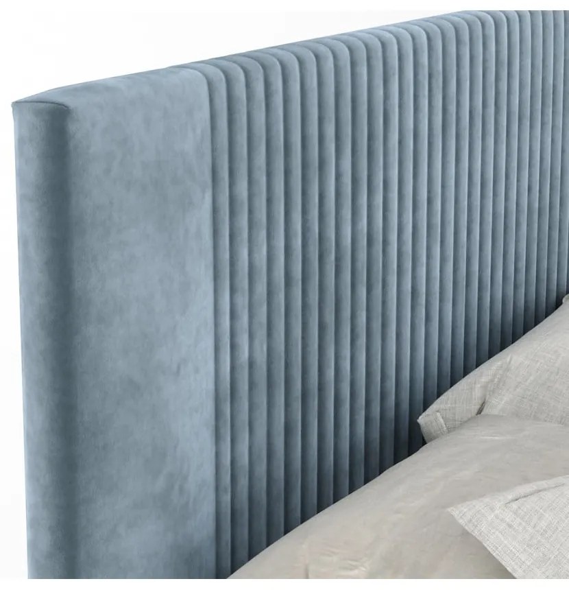 Kék ágyneműtartós boxspring ágy 160x200 cm Bergamo – Maison de Rêve