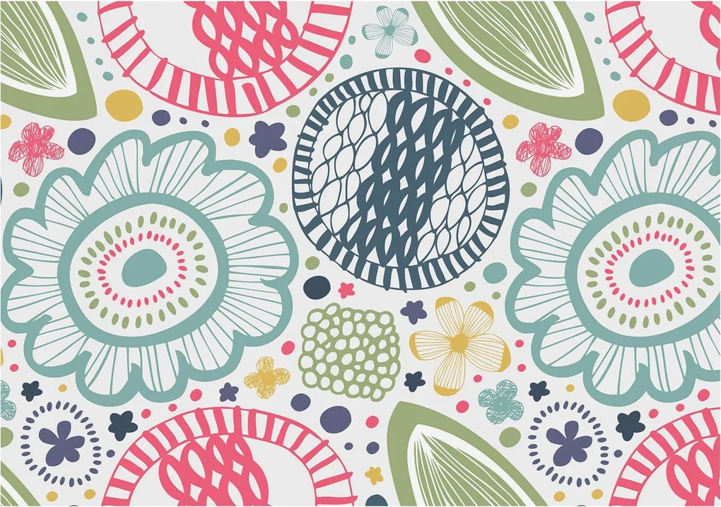 Flizelin tapéta Divatos 3D fali ragasztó Virágos minták 208x146 Ragasztó