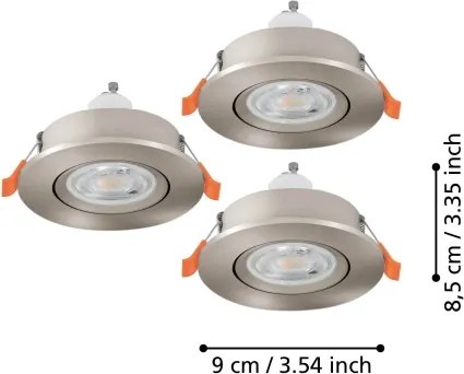 Eglo 902259 - 3 darabos LED mennyezeti spotlámpa BARRANCO 1xGU10/4,5W/230V króm