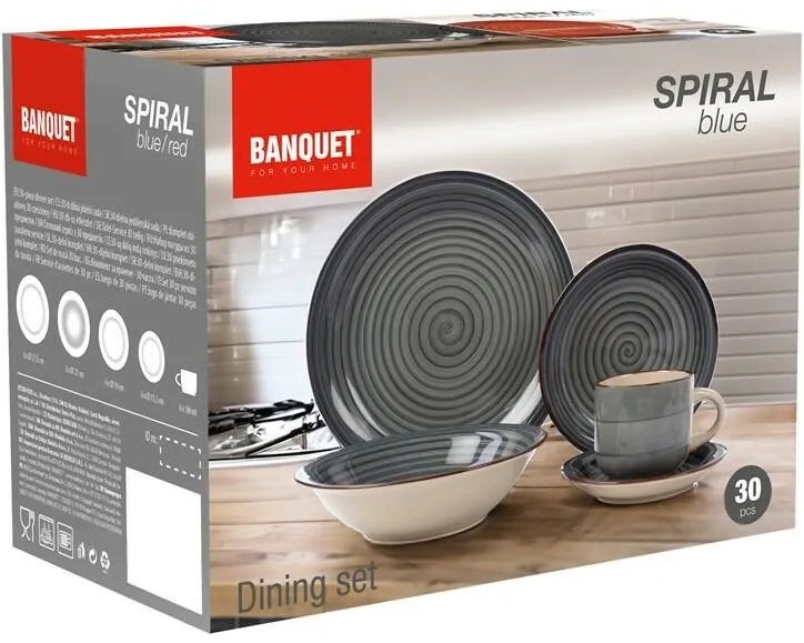 Banquet Spiral Blue 30 db-os étkeszlet