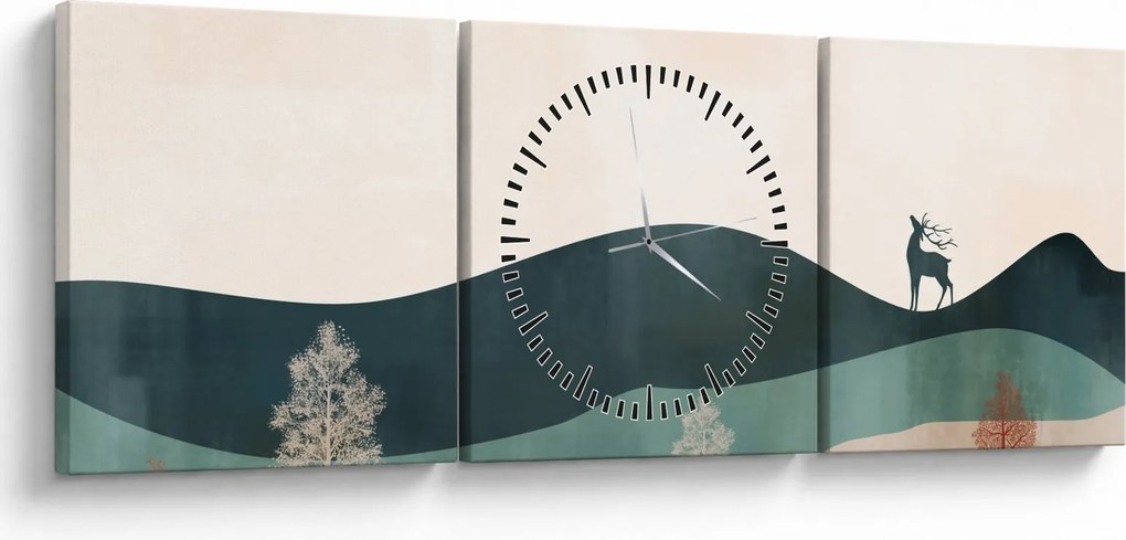 Kép - Illusztrált tájkép (órával) (90x30 cm)
