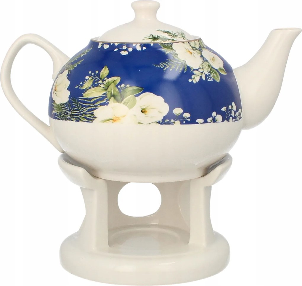Livello Porcelán vízforraló 1000 ml Teáskanna Melegítő Virágok