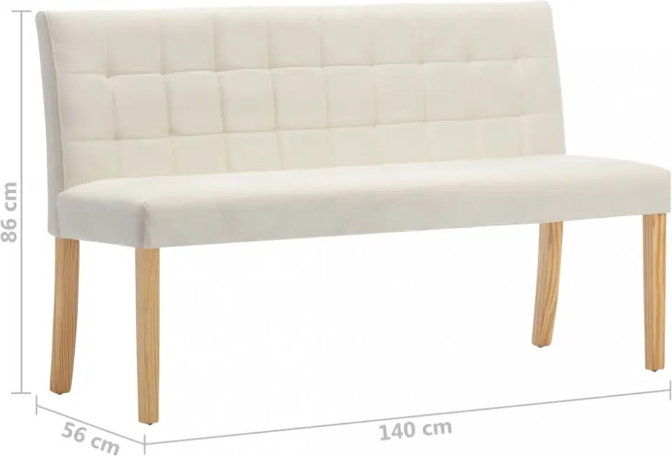 krémszínű bársony pad 140 cm