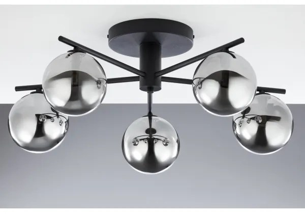 Jupiter 2048 - Felületre szerelhető csillár PRATO 5xG9/14W/230V fekete/füstszürke