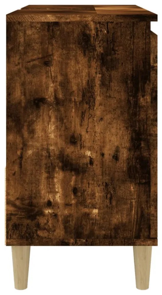 füstös tölgy színű szerelt fa fürdőszobaszekrény 65x33x60 cm