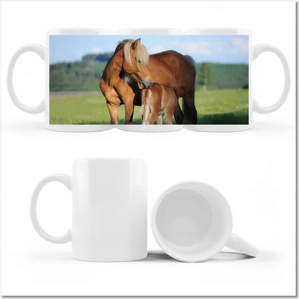 Nyomott mintás bögre Kanca és csikó